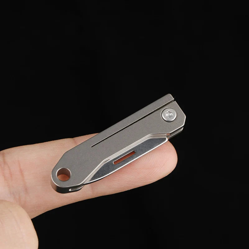Titanium Alloy Mini EDC Knife Camping Equipment Unboxing Mini Knife Keychain Hanging Outdoor Multi Tools Knife by DarkByteGear