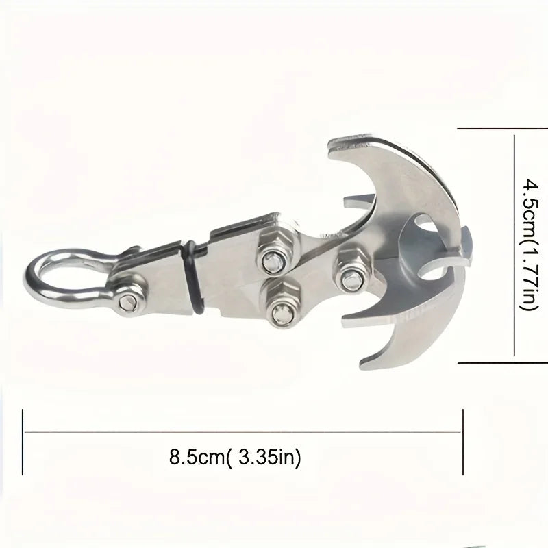 Stainless Steel Folding Grappling Hook - Durable & Deployment, Versatility in Outdoor Adventures & Emergency Tool for Hiking by DarkByteGear