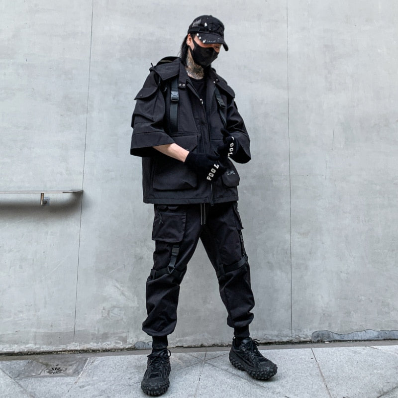 Cyber Assassin Hooded Jacket Techgear Streetwear by DarkByteGear