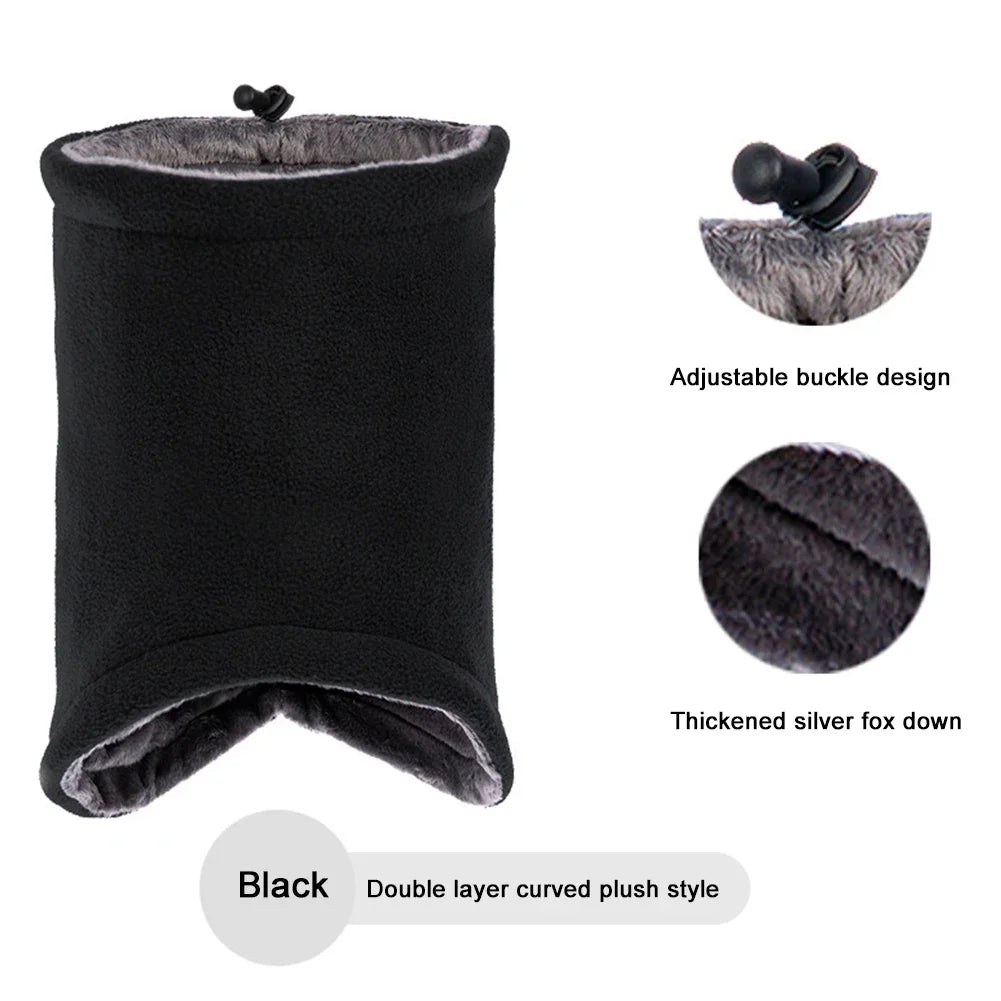 Thermal Sherpa Fleece Hood Ski Mask Winter Balaclava Cold Windproof Adjustable Women Plush Warm Hood Cover Hat Scarf Cycling Cap by DarkByteGear