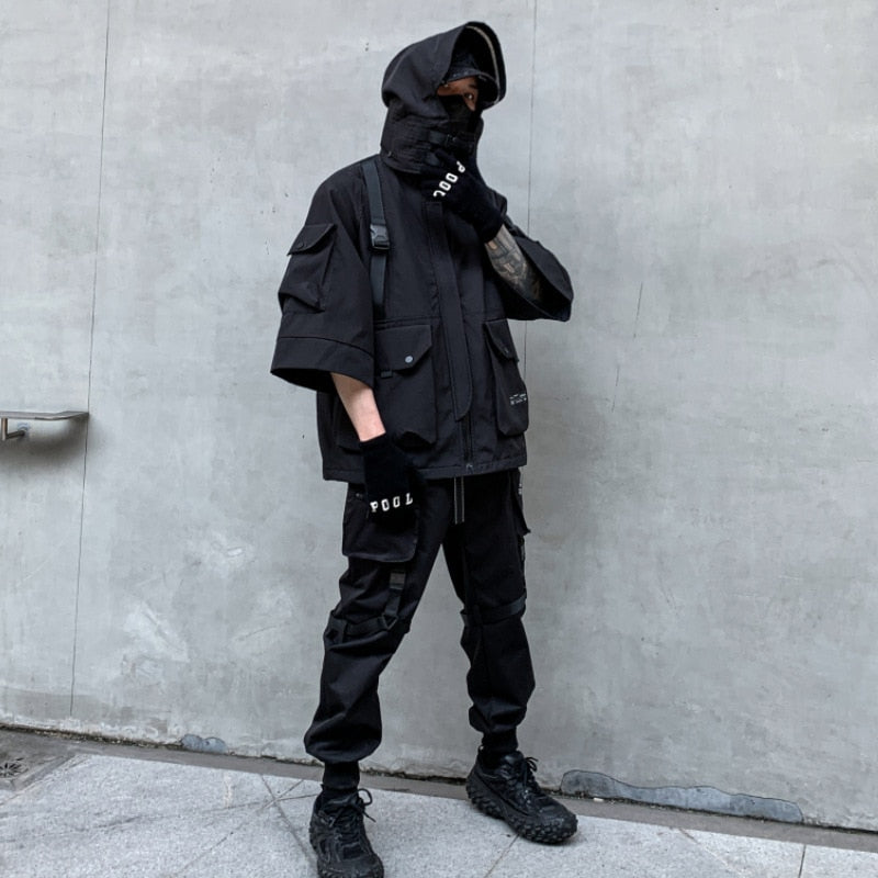 Cyber Assassin Hooded Jacket Techgear Streetwear by DarkByteGear