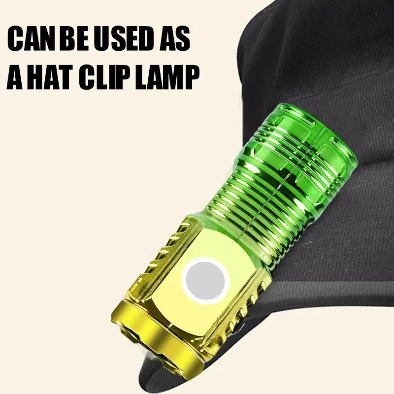 Strong Led Flashlight Super Bright Mini Portable Three-eye Monster Multi-Function Magnet Charging Home Outdoor Portable Light by DarkByteGear