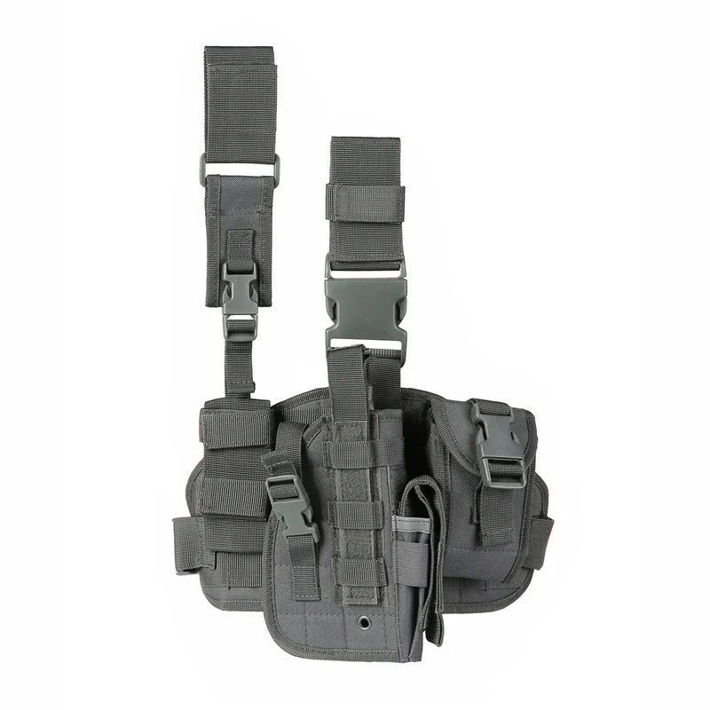 Tactical Leg Gun Holster Outdoor Multi-function Camouflage Bag Tied Leg Pistol Protective Cover Phone Pocket Hunting Gear by DarkByteGear