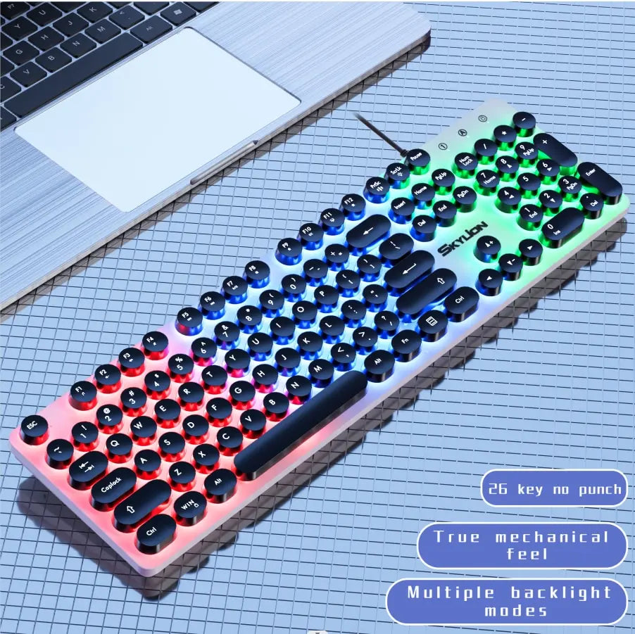 SKYLION H300 Wired 104 Keys Membrane Keyboard by DarkByteGear