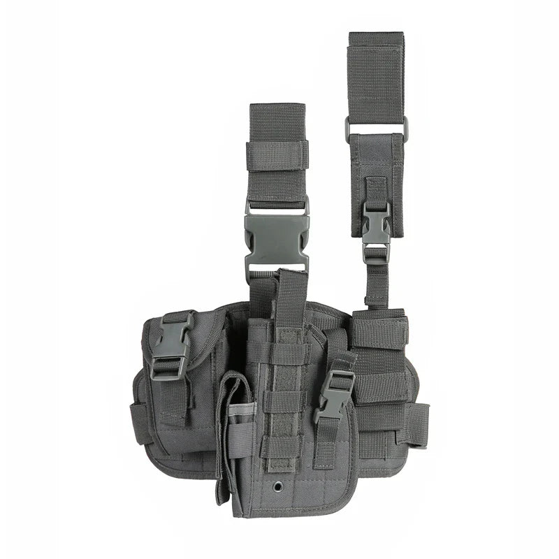 Tactical Leg Gun Holster Outdoor Multi-function Camouflage Bag Tied Leg Pistol Protective Cover Phone Pocket Hunting Gear by DarkByteGear