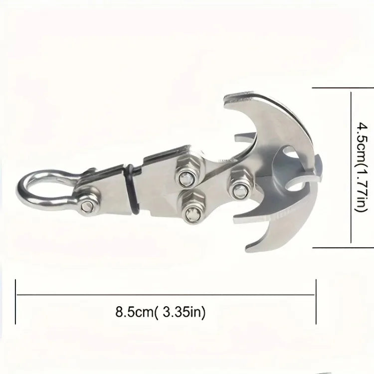 Stainless Steel Folding Grappling Hook - Durable & Deployment, Versatility in Outdoor Adventures & Emergency Tool for Hiking by DarkByteGear