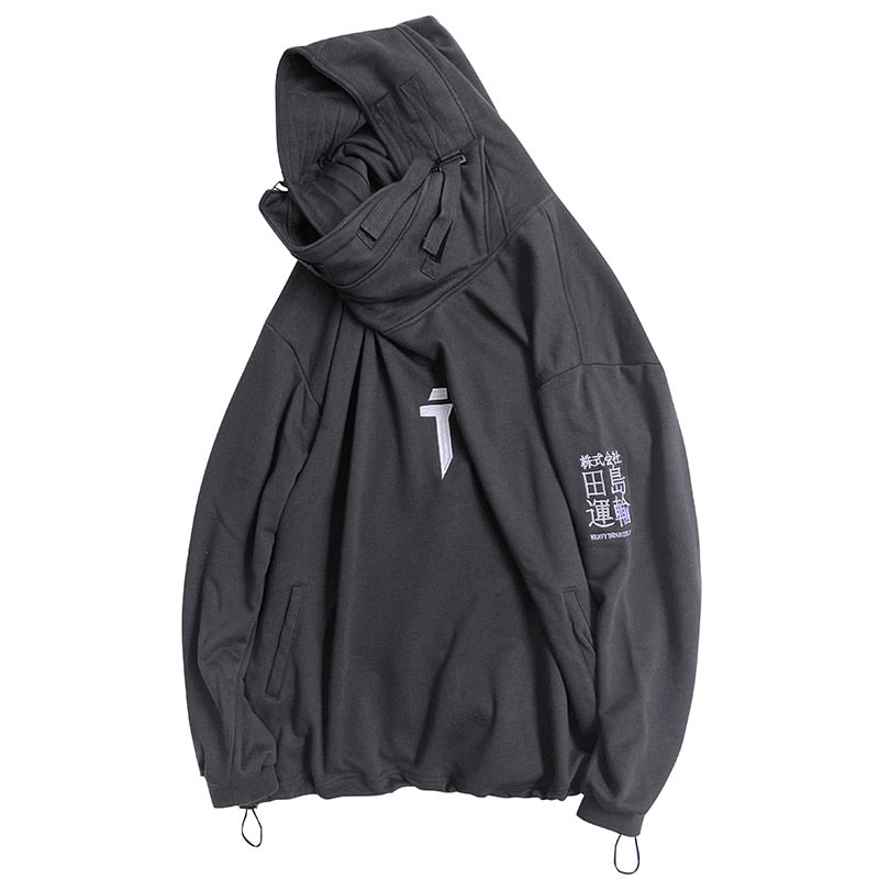 CyberSamurai Autumn Plush Streetwear Techwear Hoodie by DarkByteGear