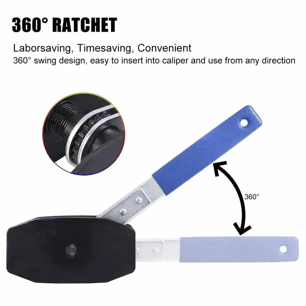 Brake Piston Caliper Press Tool Steel Car Ratchet Brake Piston 360° Ratchet Pad Spreader Press Hand Tool by DarkByteGear