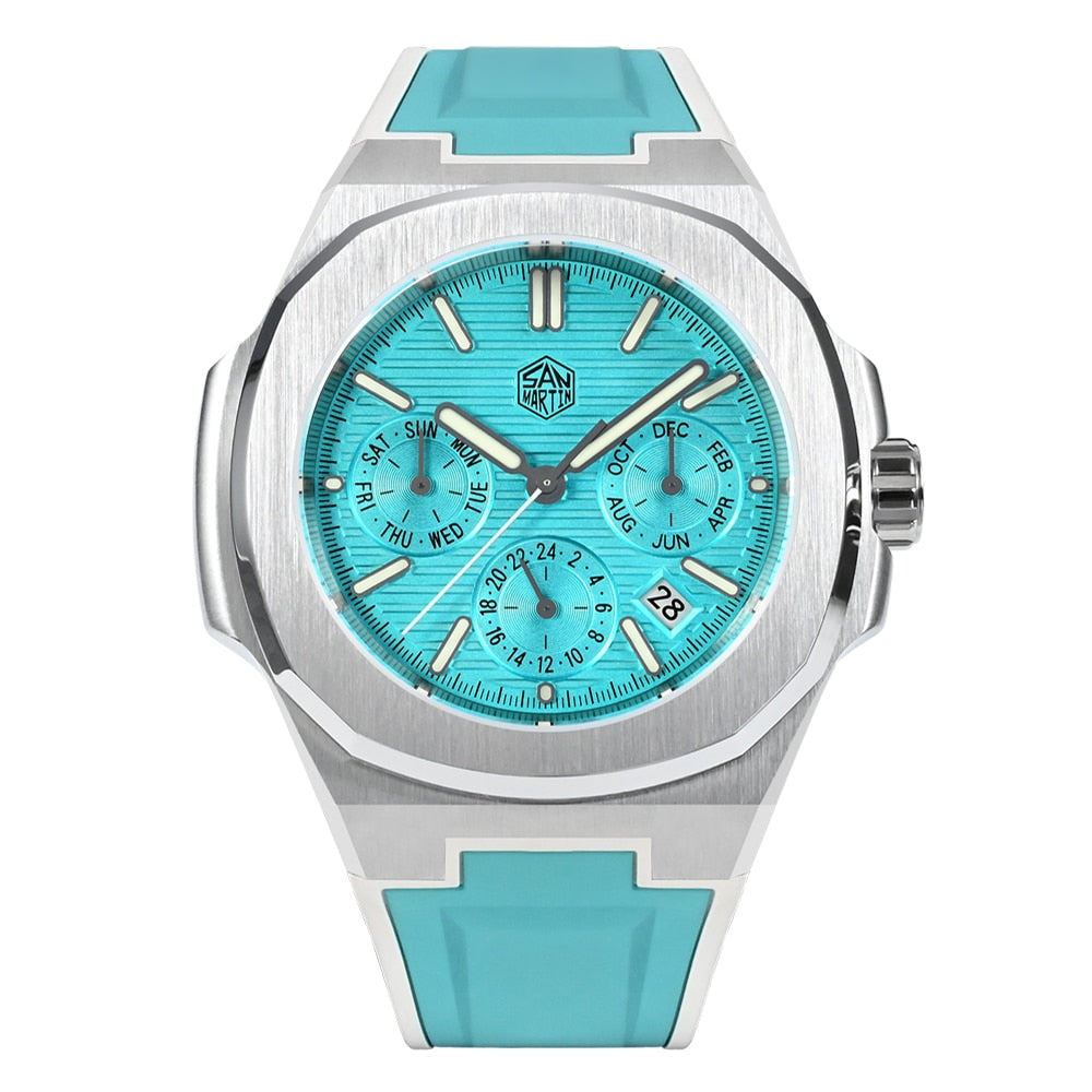 San Martin Miyota 9120 Multi-function Two-Tone FKM Watch by DarkByteGear