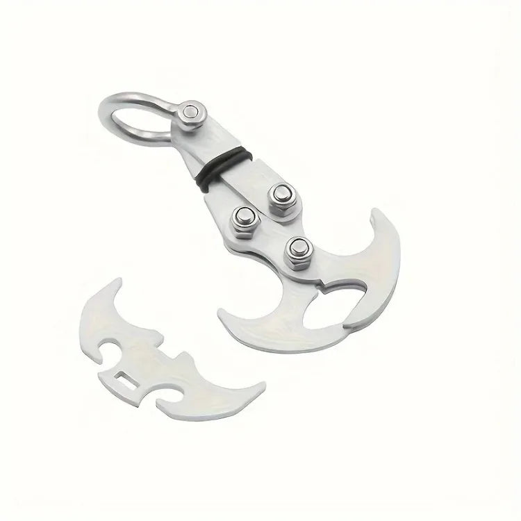 Stainless Steel Folding Grappling Hook - Durable & Deployment, Versatility in Outdoor Adventures & Emergency Tool for Hiking by DarkByteGear