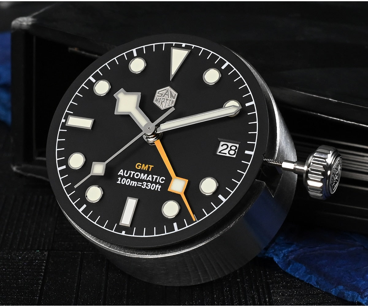 San Martin NH34 39mm BB GMT Watch by DarkByteGear