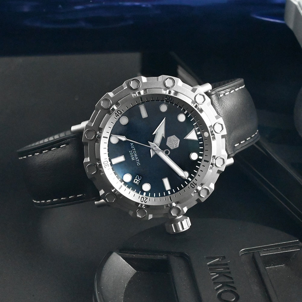 San Martin Luxury Watch Titanium MOP Dial Limited Edition by DarkByteGear