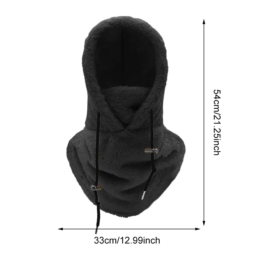 Thermal Sherpa Fleece Hood Ski Mask Winter Balaclava Cold Windproof Adjustable Women Plush Warm Hood Cover Hat Scarf Cycling Cap by DarkByteGear