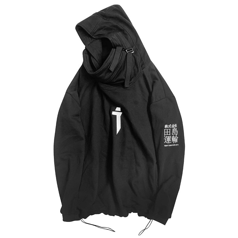 CyberSamurai Autumn Plush Streetwear Techwear Hoodie by DarkByteGear