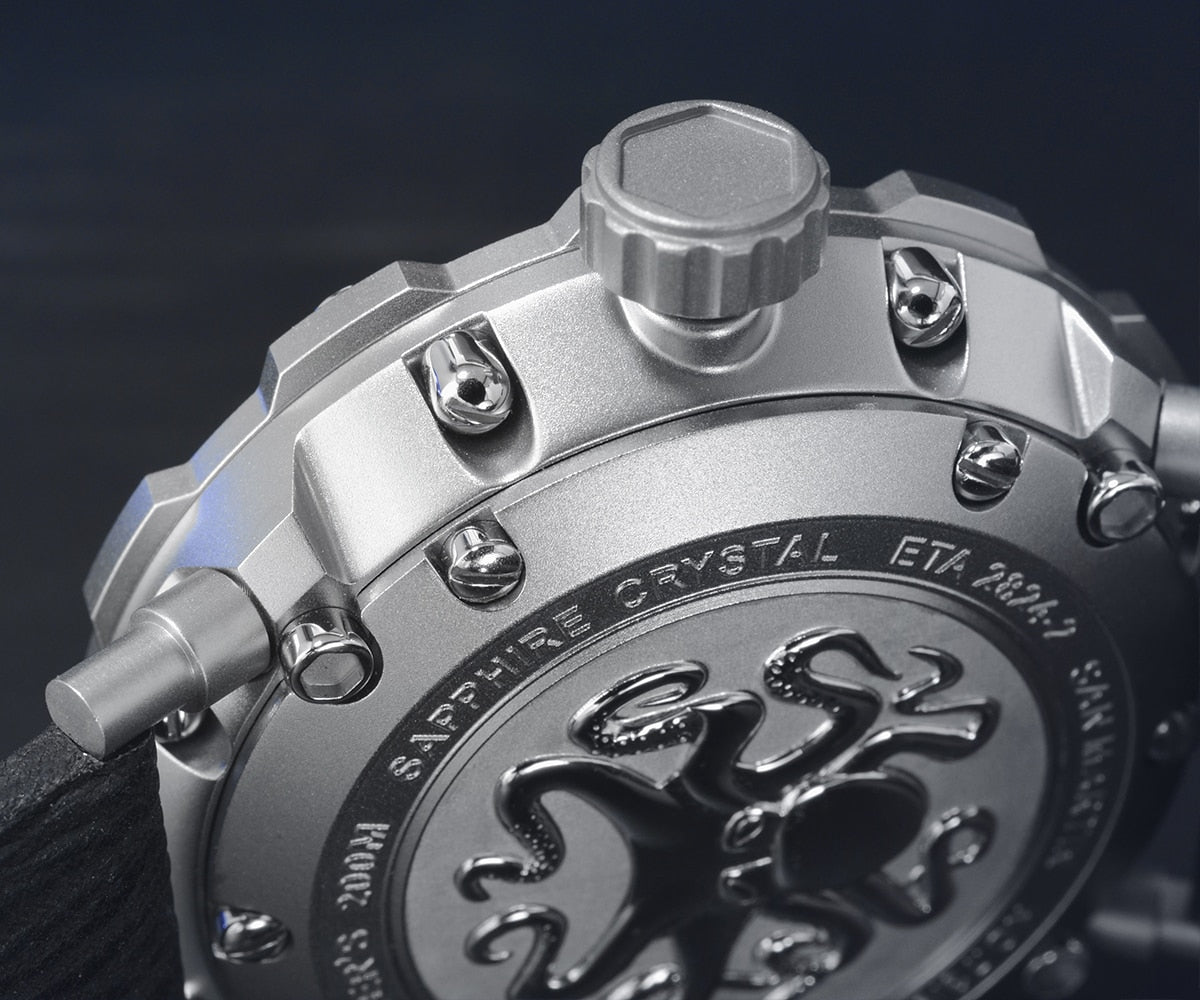 San Martin Luxury Watch Titanium MOP Dial Limited Edition by DarkByteGear