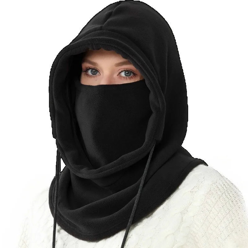 Winter Balaclava Hooded Scarf - Warm Neck Gaiter with Hood for Outdoor Activities, Cycling, Skiing - Black, Pink, Khaki by DarkByteGear