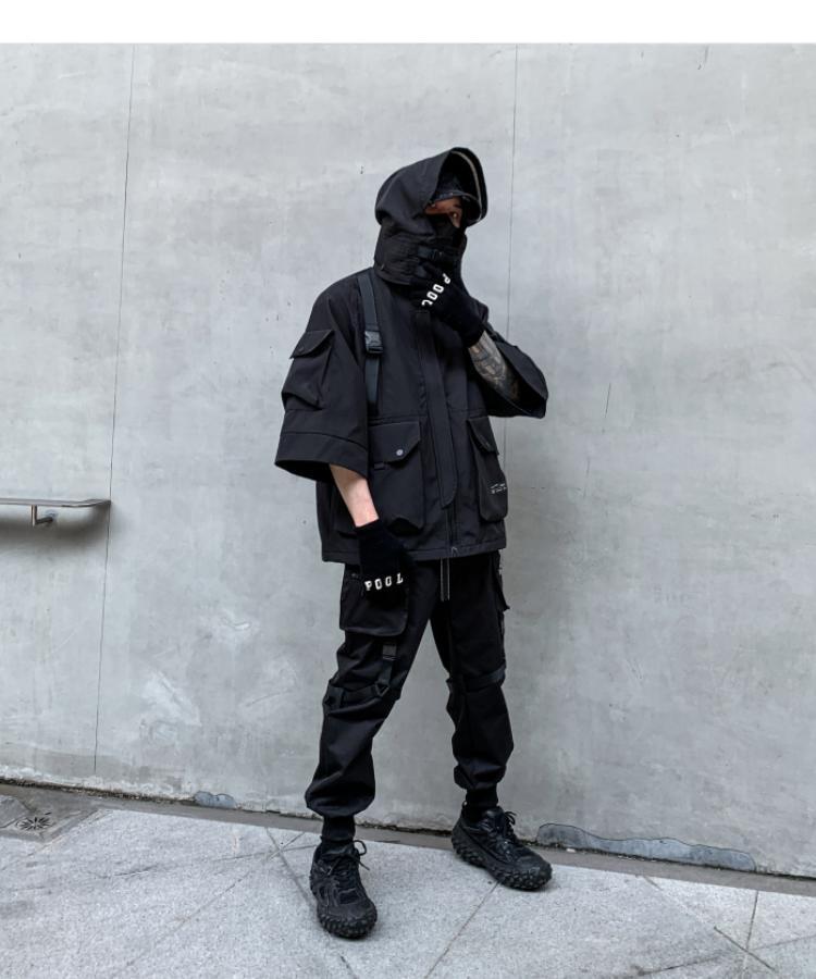 Cyber Assassin Hooded Jacket Techgear Streetwear by DarkByteGear