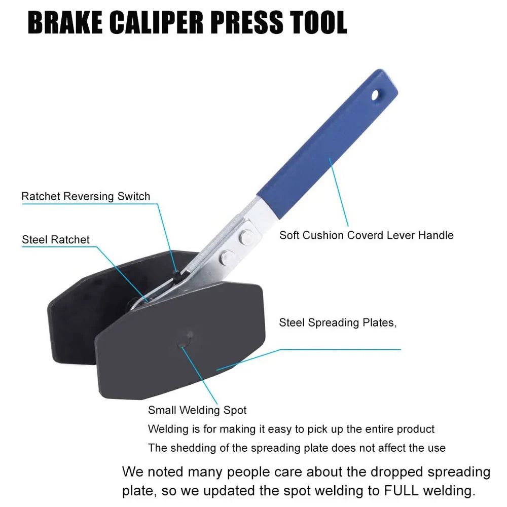 Brake Piston Caliper Press Tool Steel Car Ratchet Brake Piston 360° Ratchet Pad Spreader Press Hand Tool by DarkByteGear