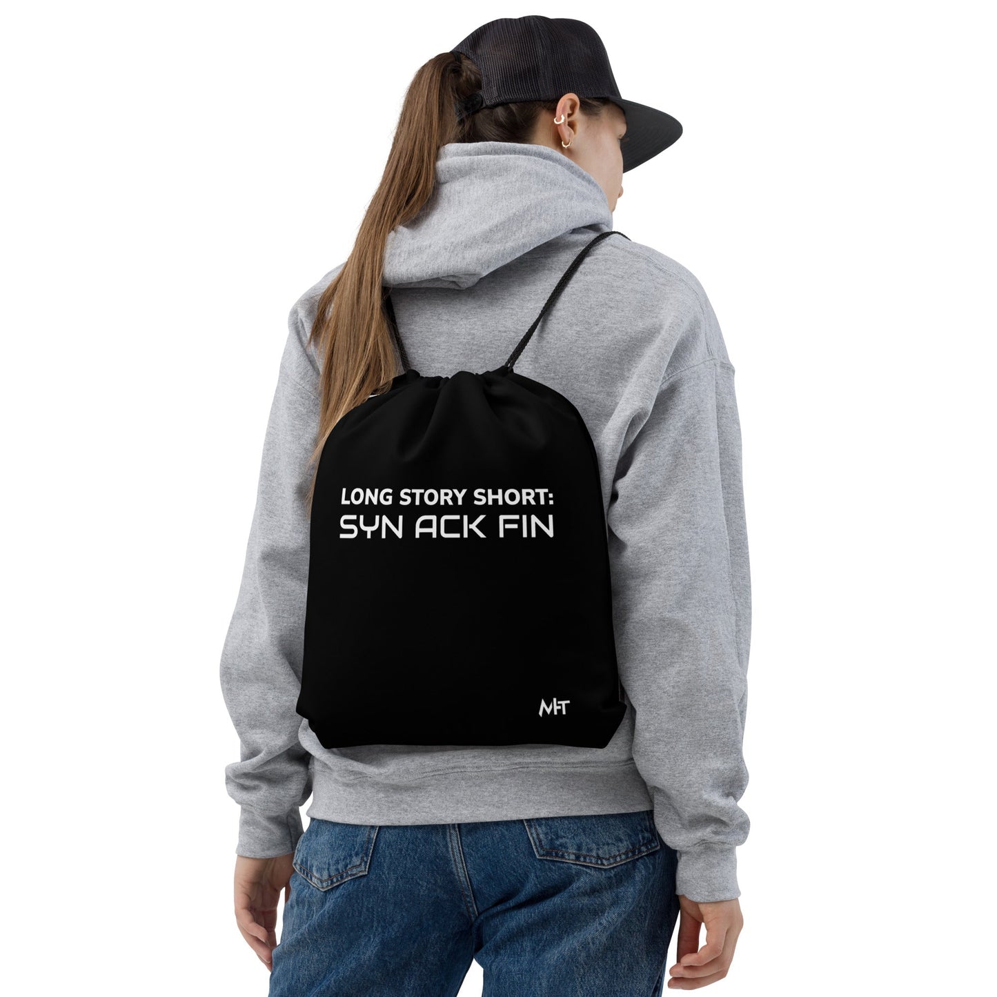 Long story short - Syn Ack Fin - Drawstring bag by DarkByteGear