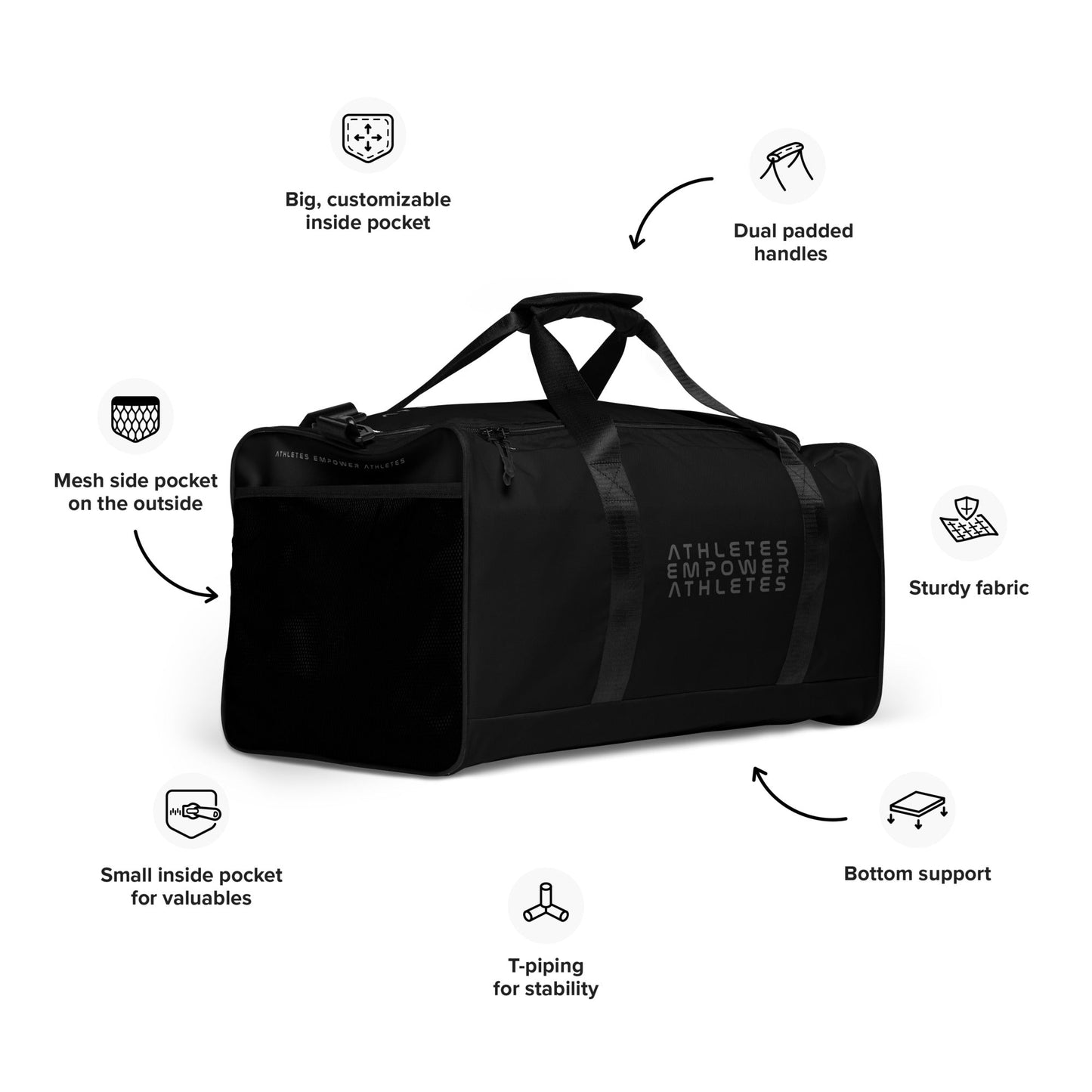 Athletes Empower Athletes - Duffle bag by DarkByteGear