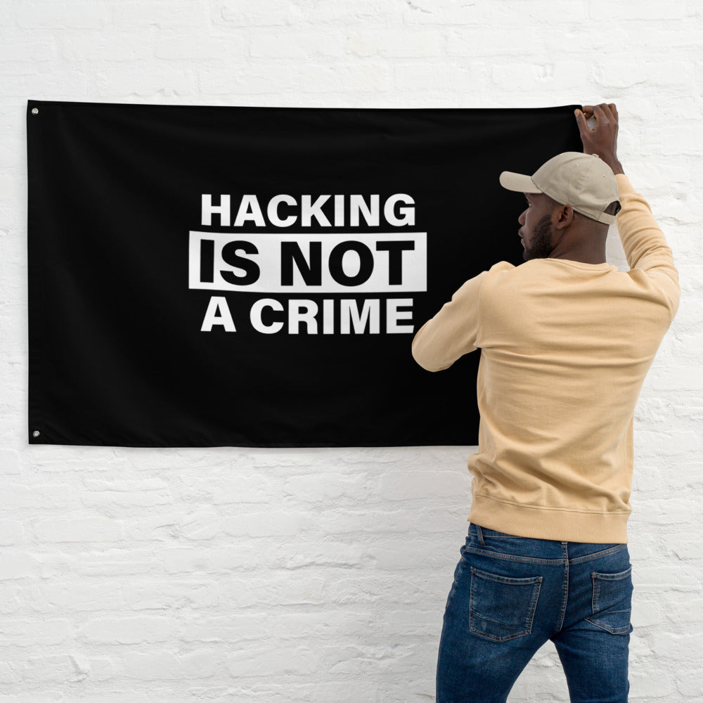 Hacking is not a Crime - Flag by DarkByteGear