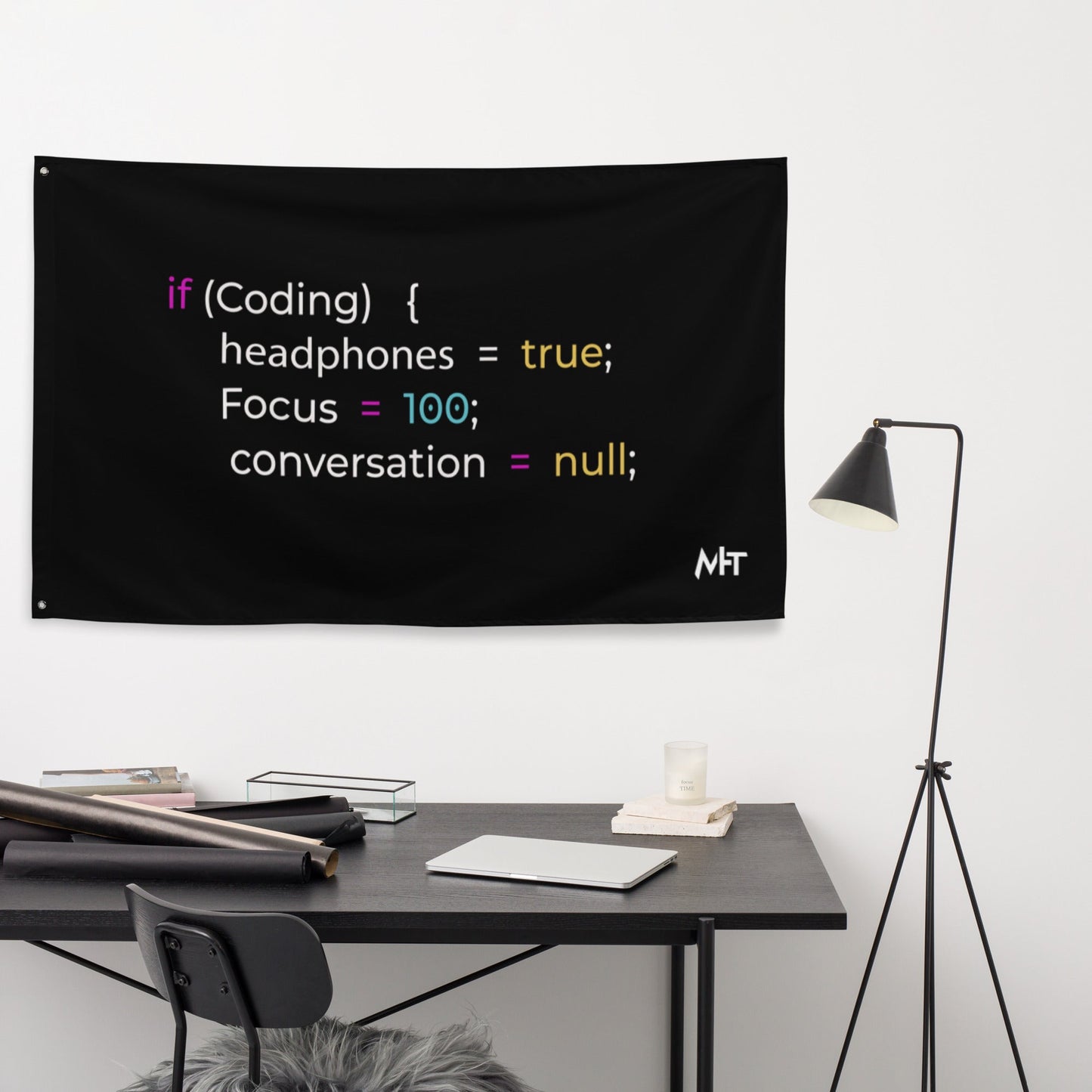 If coding headphones true focus 100 conversation null - Flag by DarkByteGear