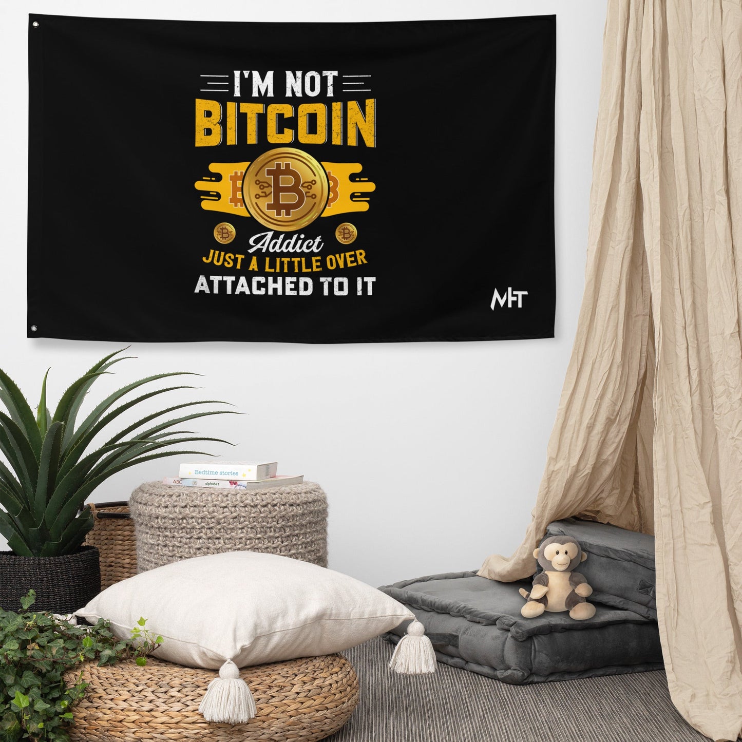 I am not a Bitcoin Addict Just a little attached to it - Flag by DarkByteGear