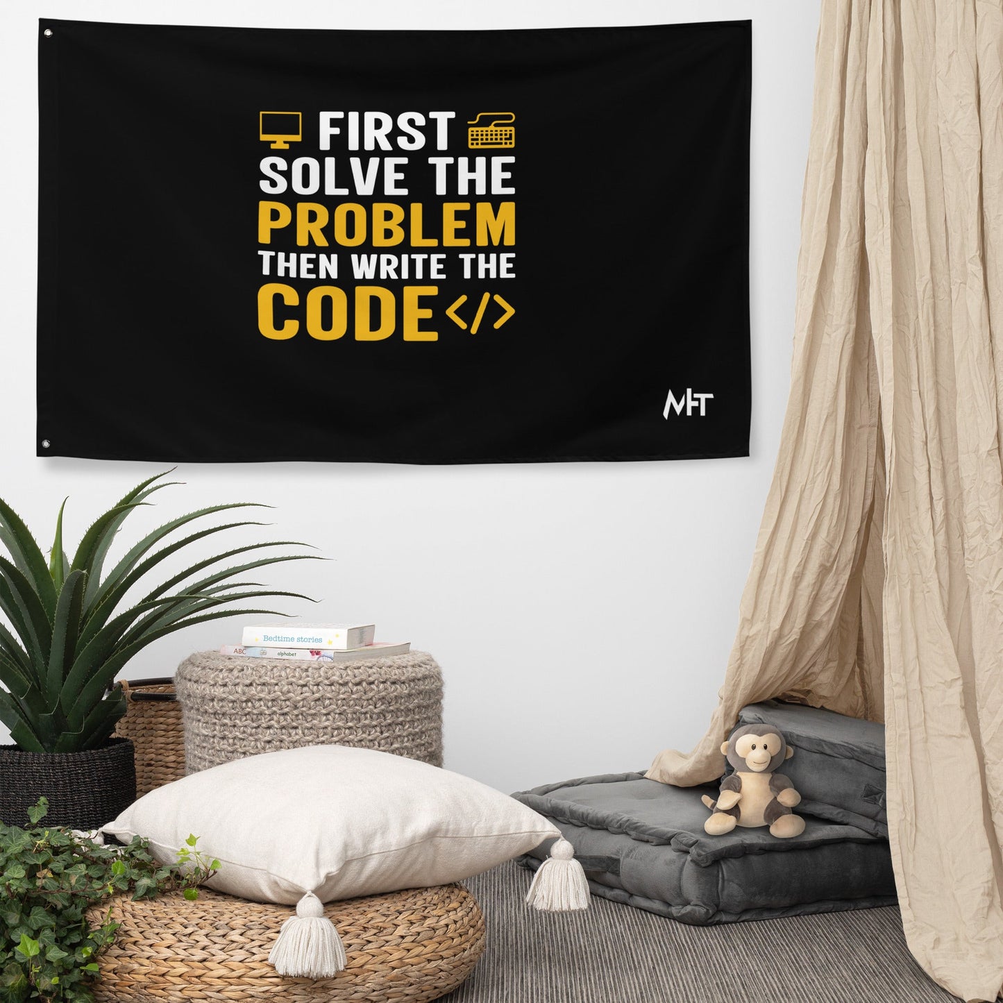 First, Solve the problem; then, Write the code - Flag by DarkByteGear