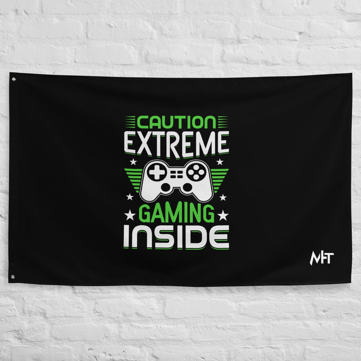 Caution extreme gaming inside - Flag by DarkByteGear