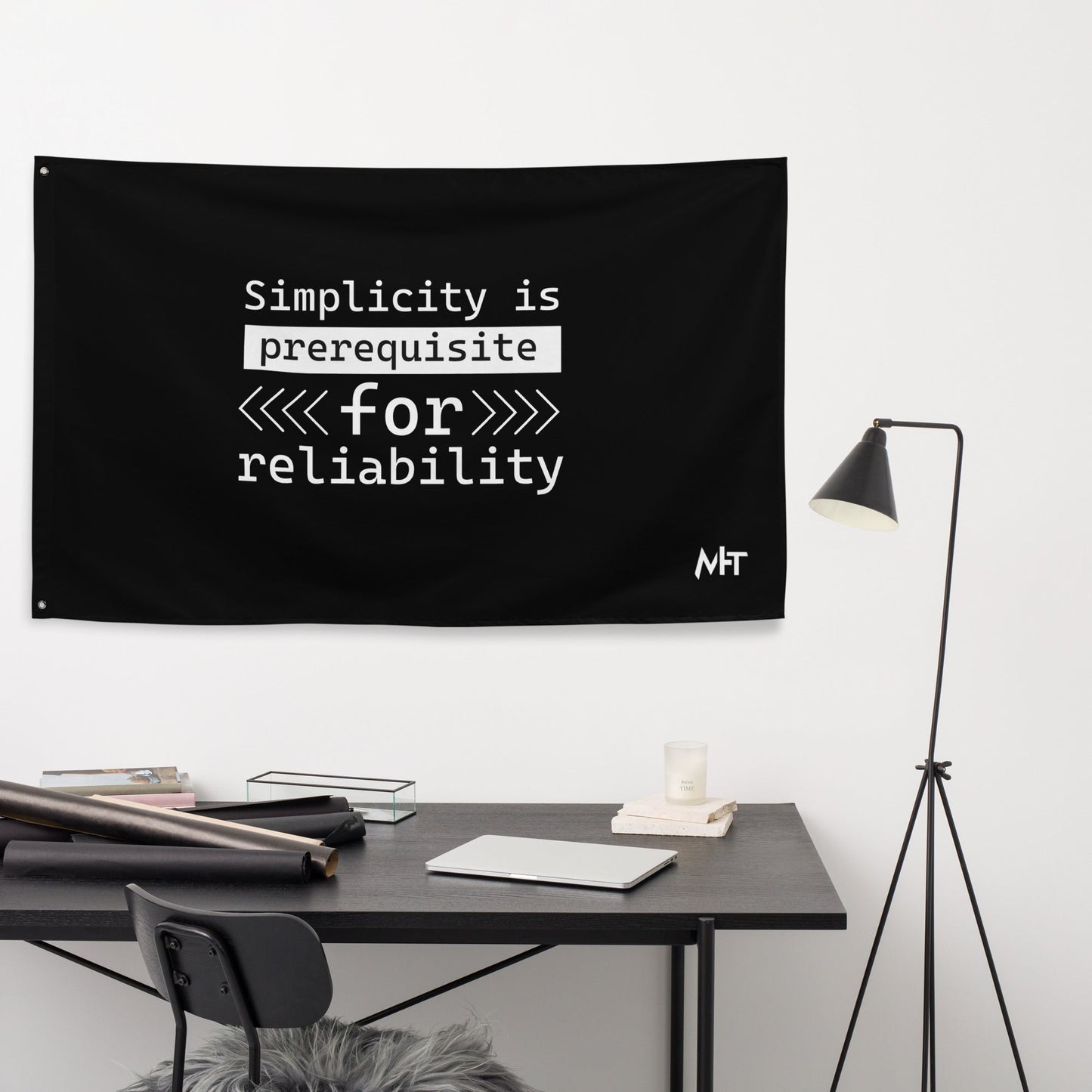 Simplicity is the prerequisite for reliability - Flag by DarkByteGear