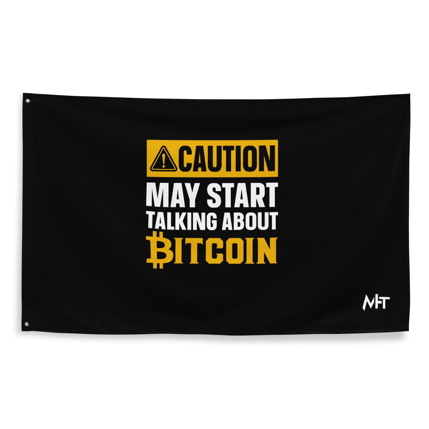 Caution! May start talking about Bitcoin Flag by DarkByteGear