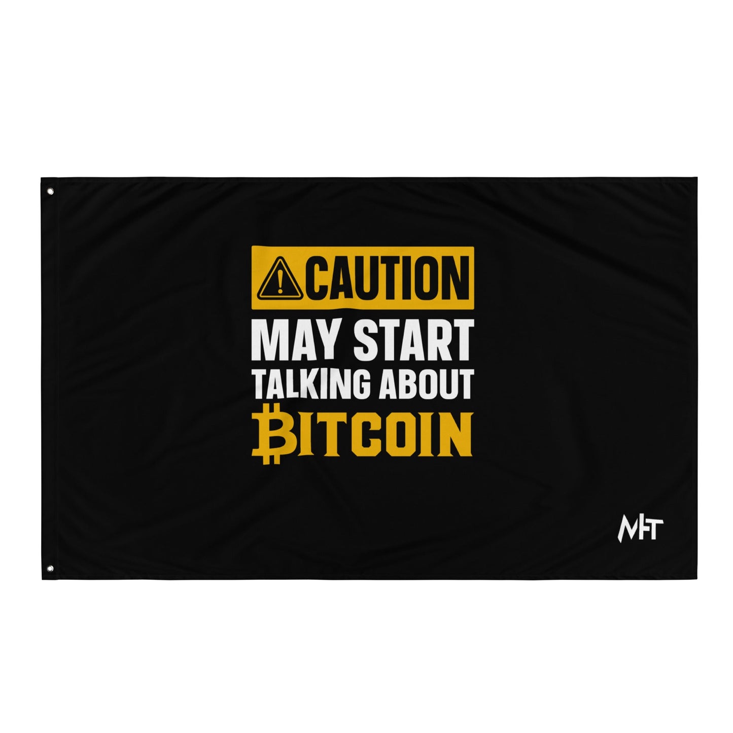 Caution! May start talking about Bitcoin Flag by DarkByteGear