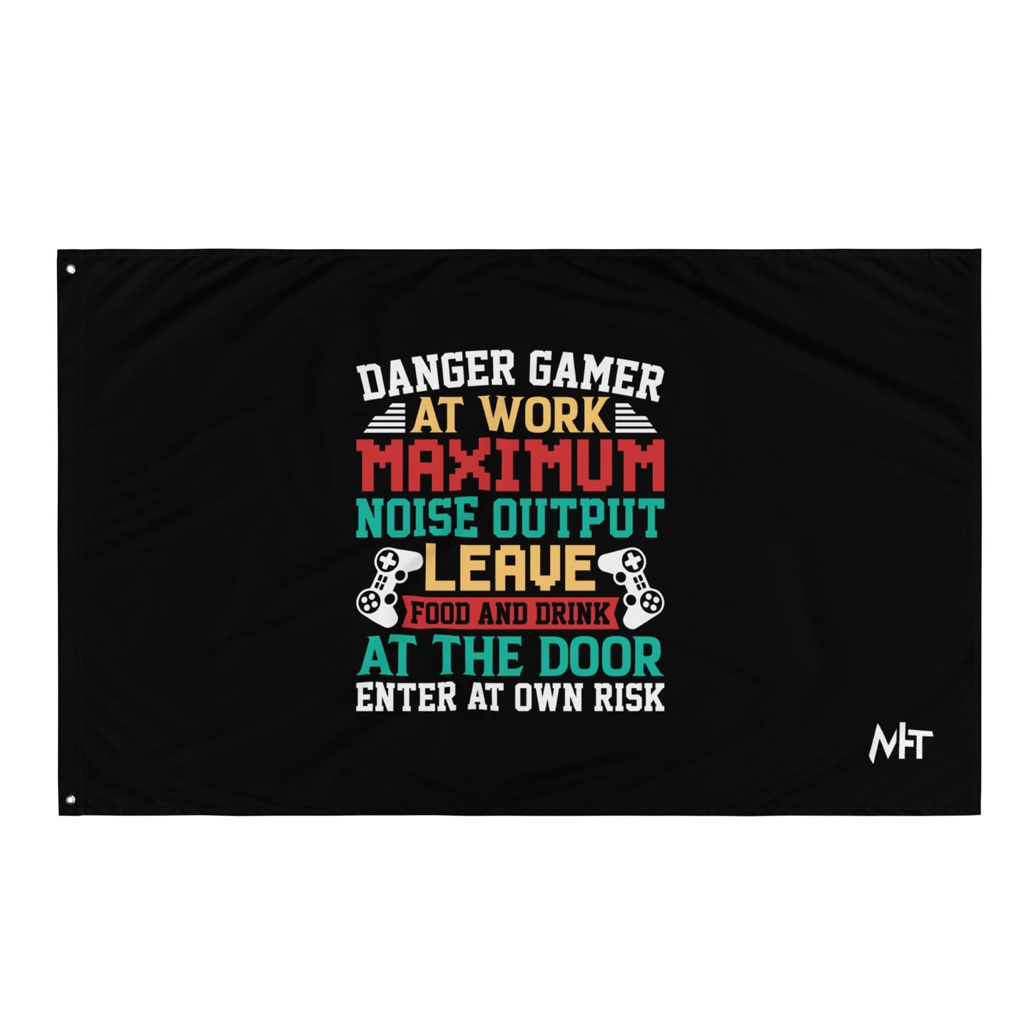 Danger Gamer Enter At Own Risk - Flag by DarkByteGear