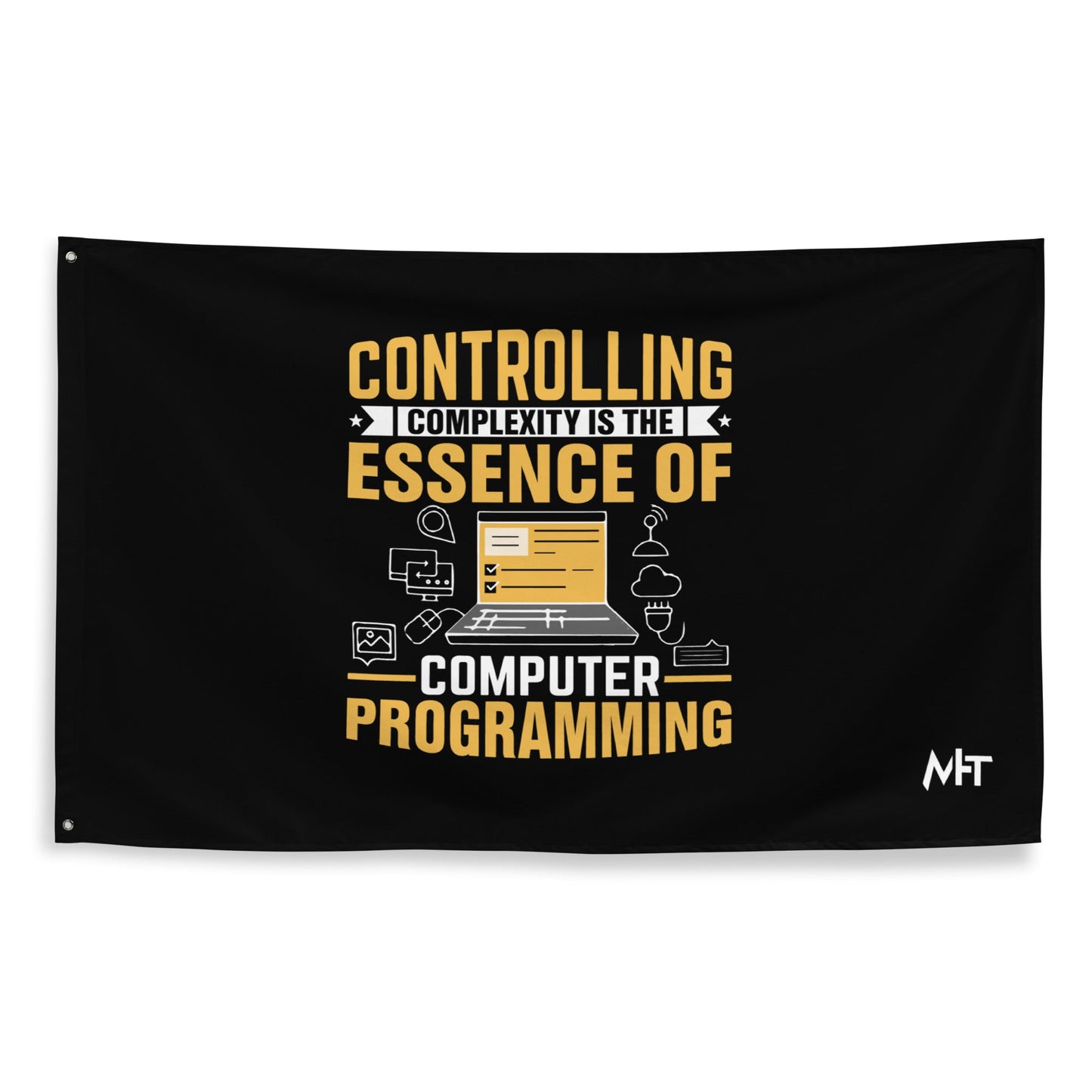 Controlling complexity is the Essence of Computer Programming Flag by DarkByteGear