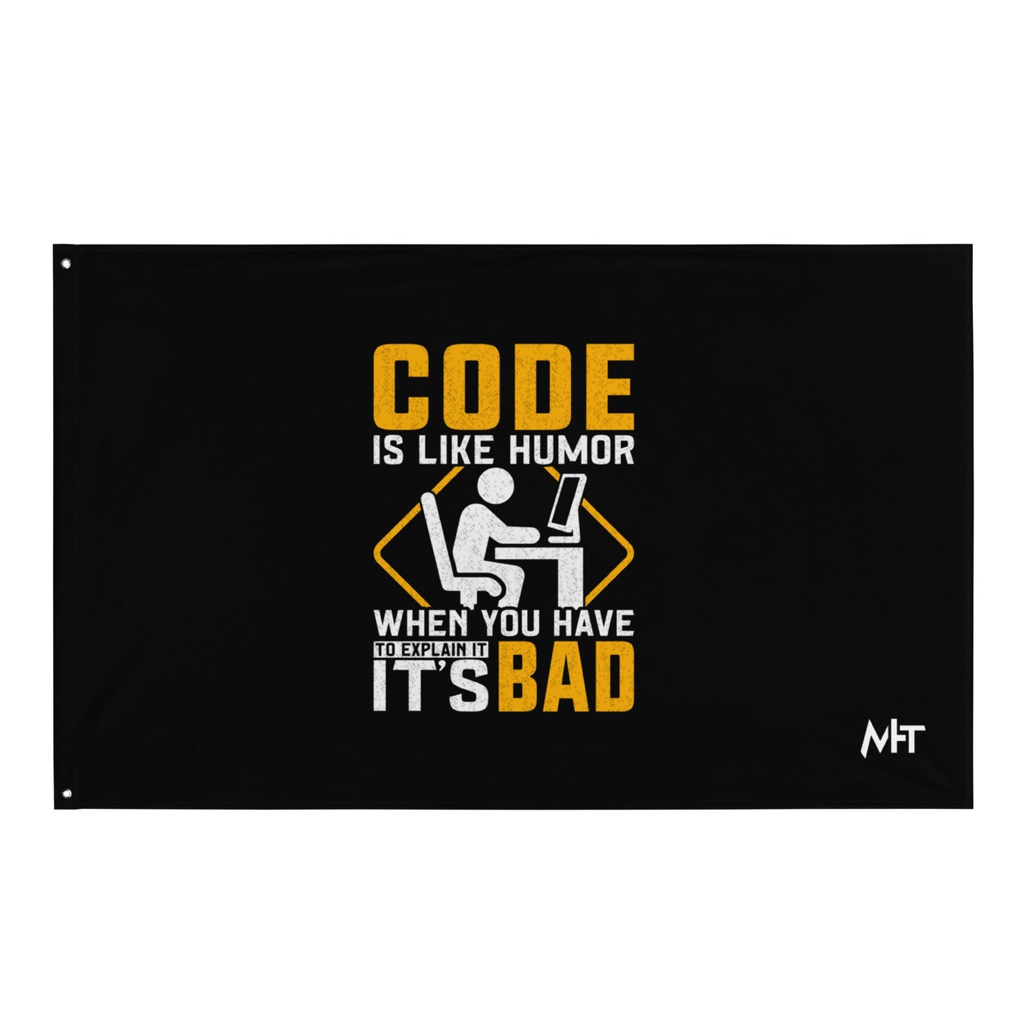 Code is like Humor - Flag by DarkByteGear