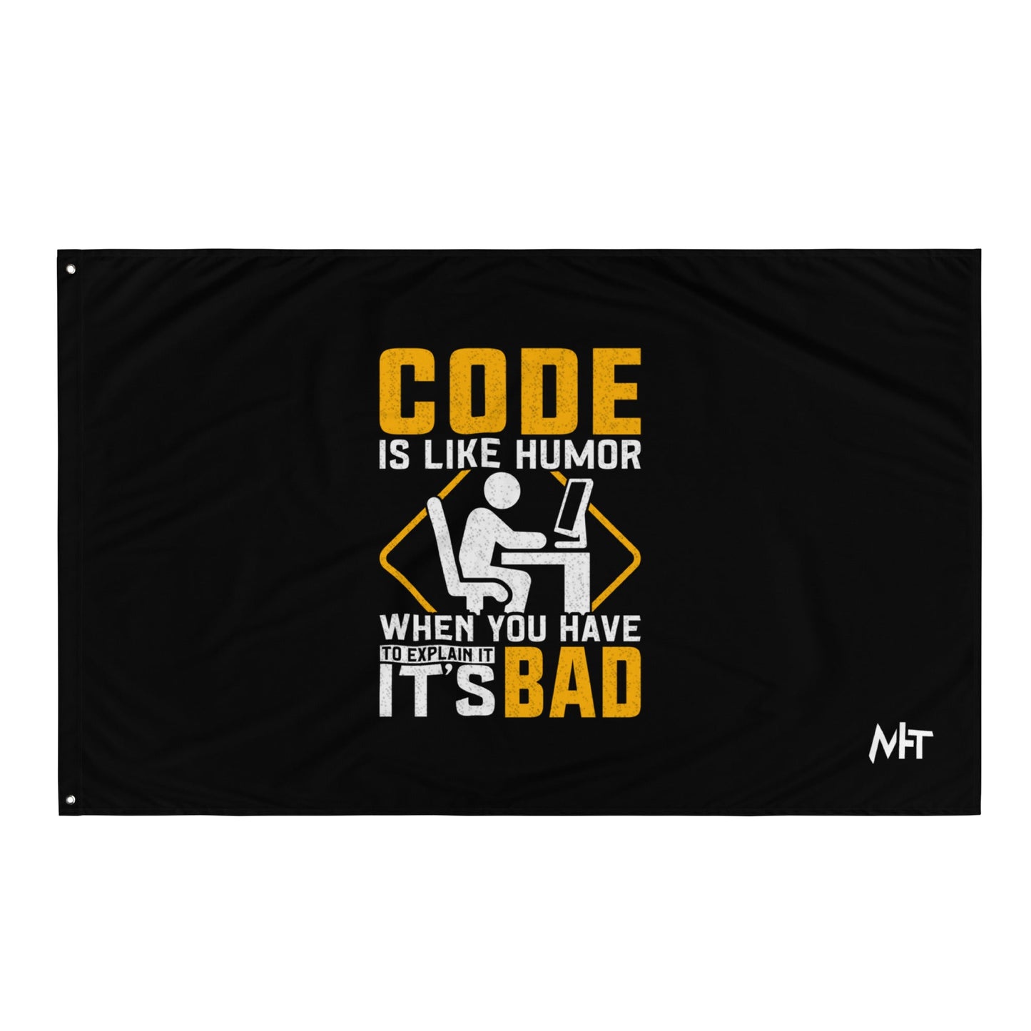Code is like Humor - Flag by DarkByteGear