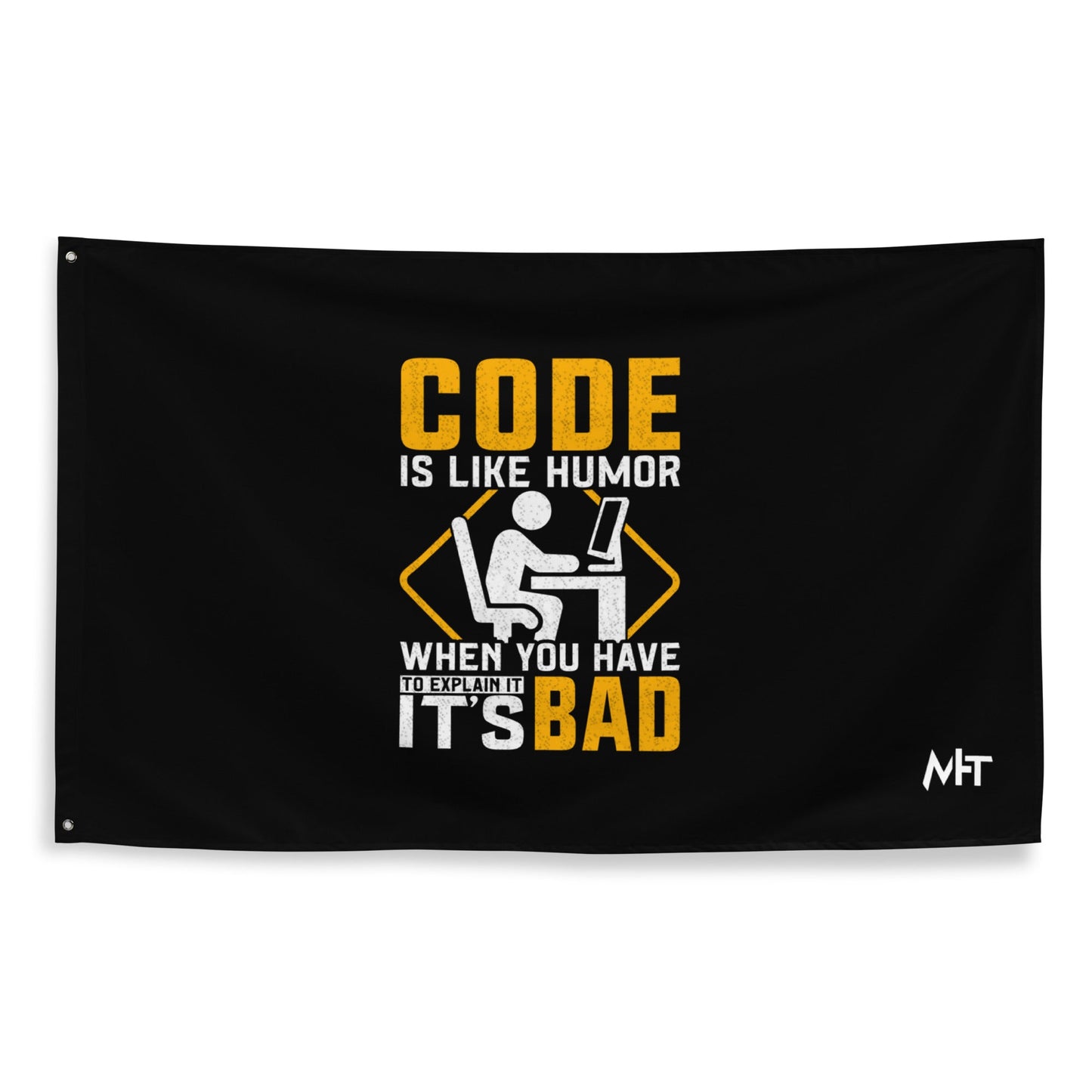 Code is like Humor - Flag by DarkByteGear