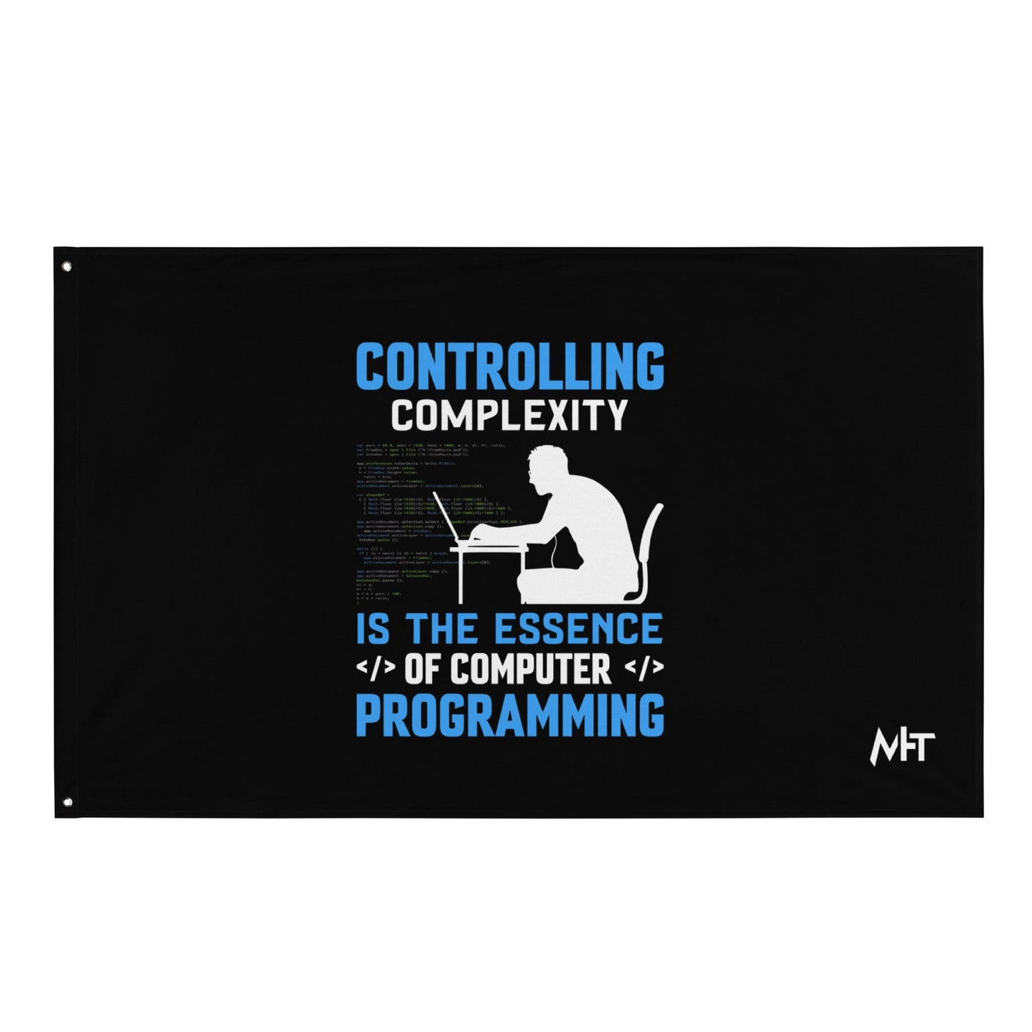 Controlling Complexity is the Essence of Computer Programming Flag by DarkByteGear
