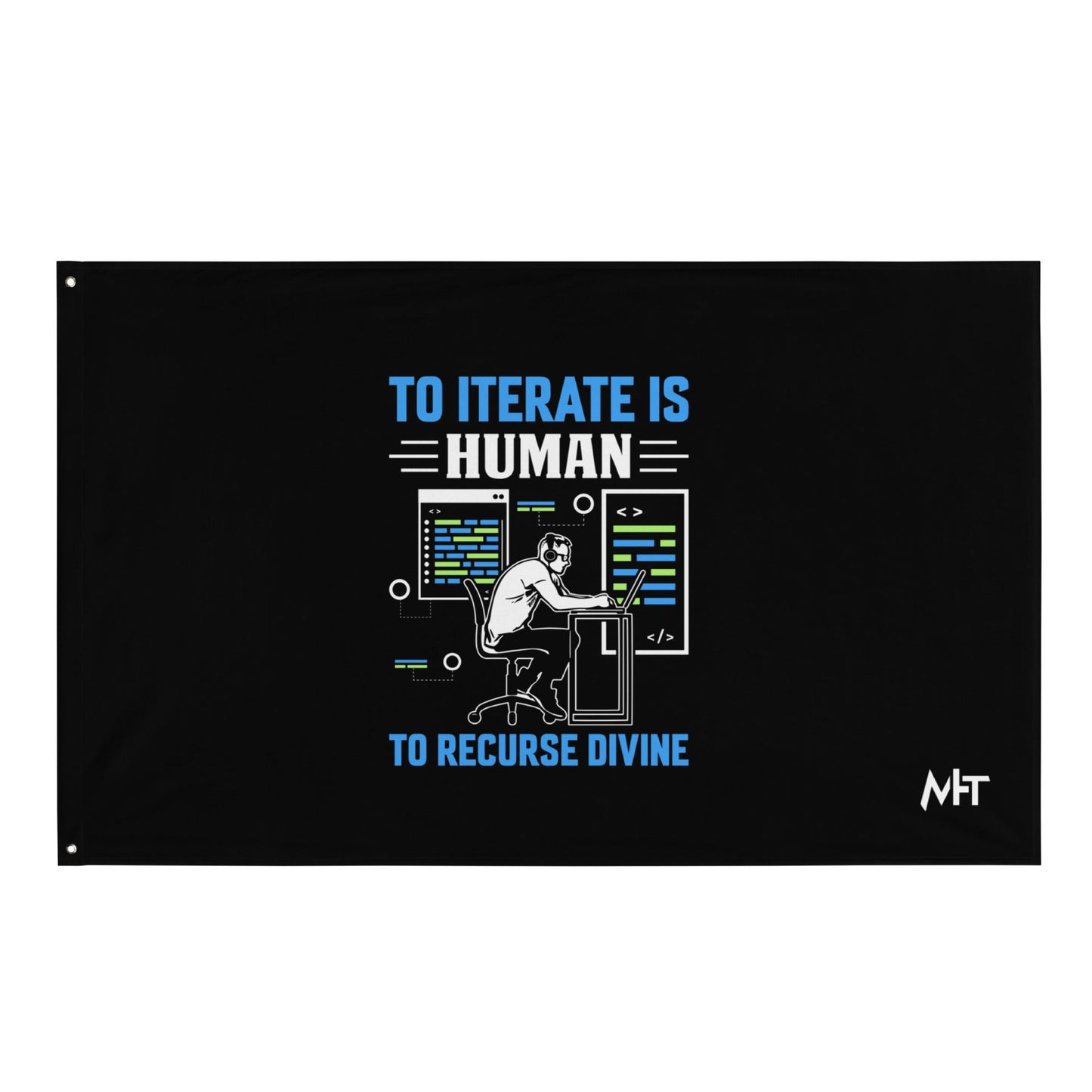 To Iterate is Human, to Recurse Divine Flag by DarkByteGear