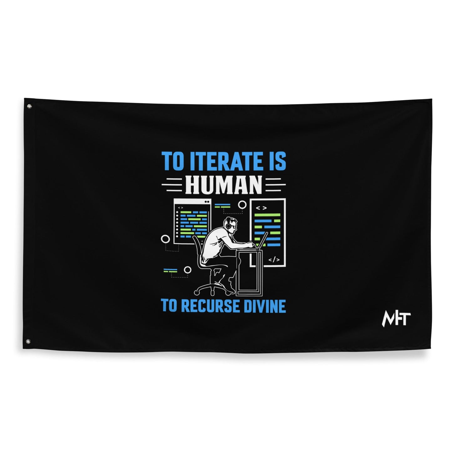 To Iterate is Human, to Recurse Divine Flag by DarkByteGear