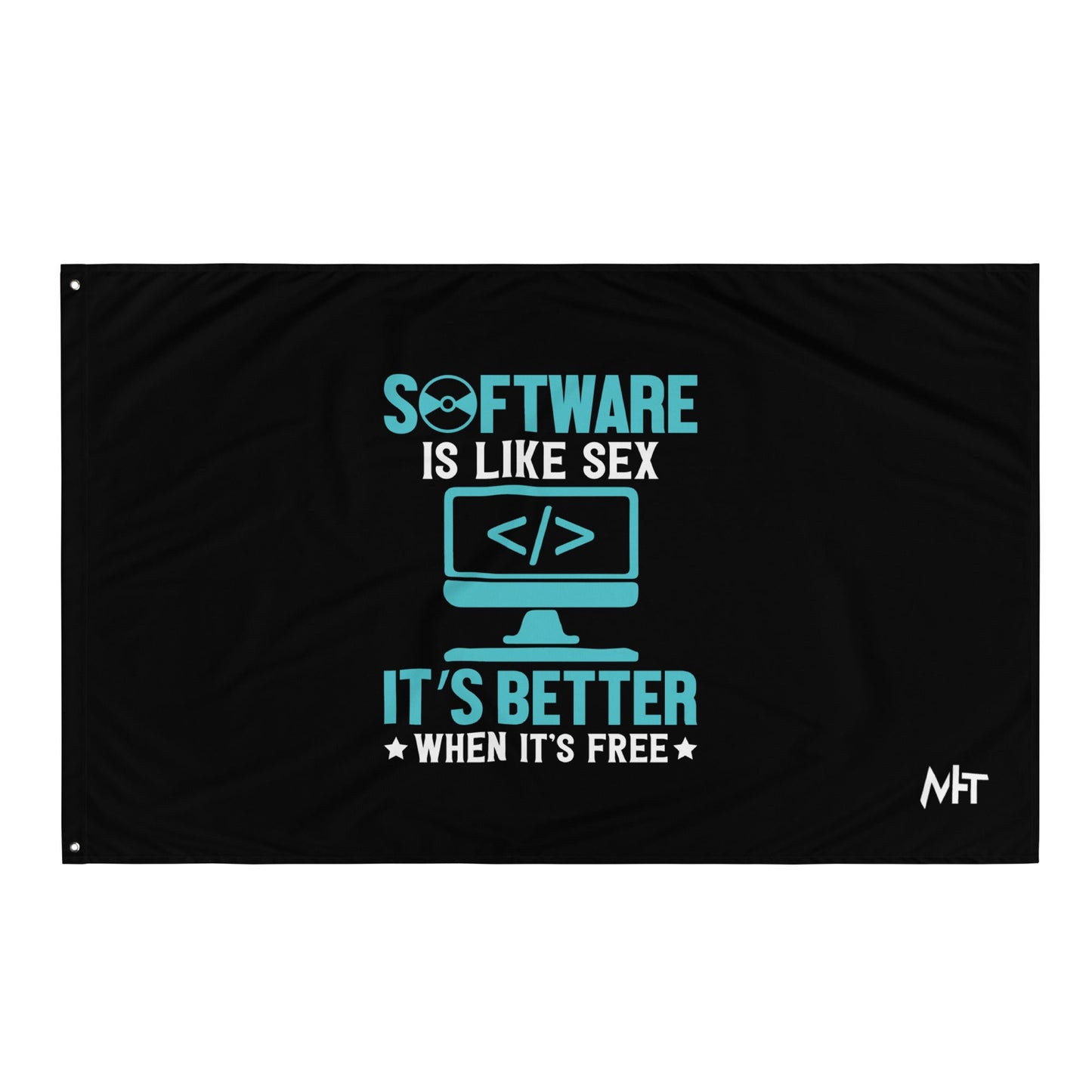 Software is like Sex - Blue Flag by DarkByteGear