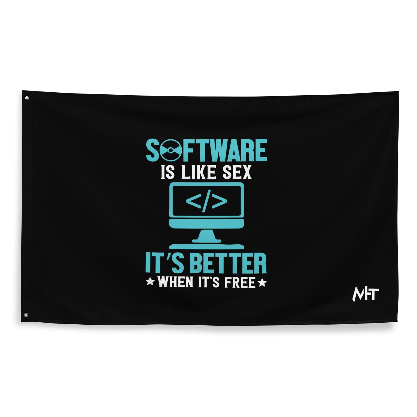 Software is like Sex - Blue Flag by DarkByteGear