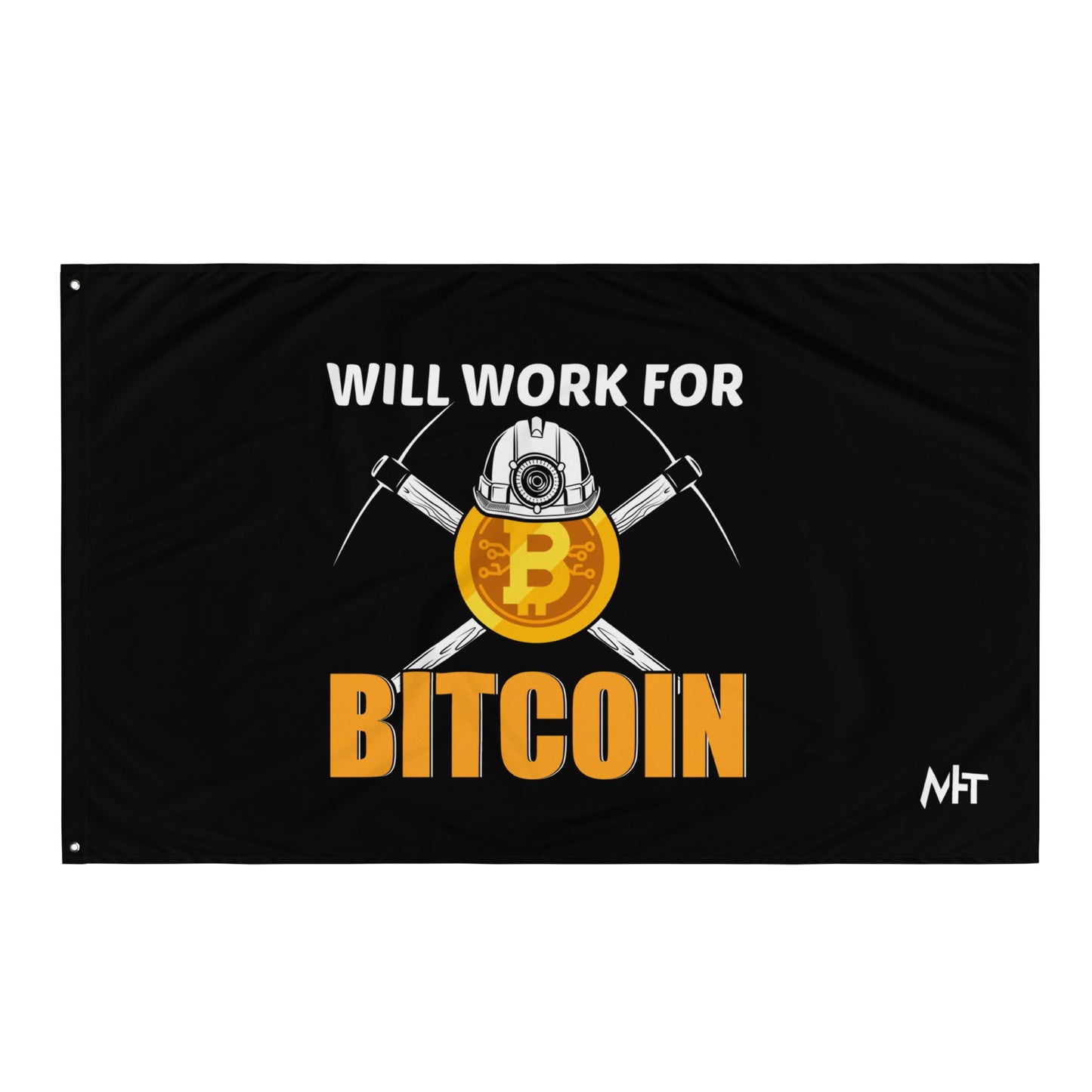 Will Work for Bitcoin - Flag by DarkByteGear