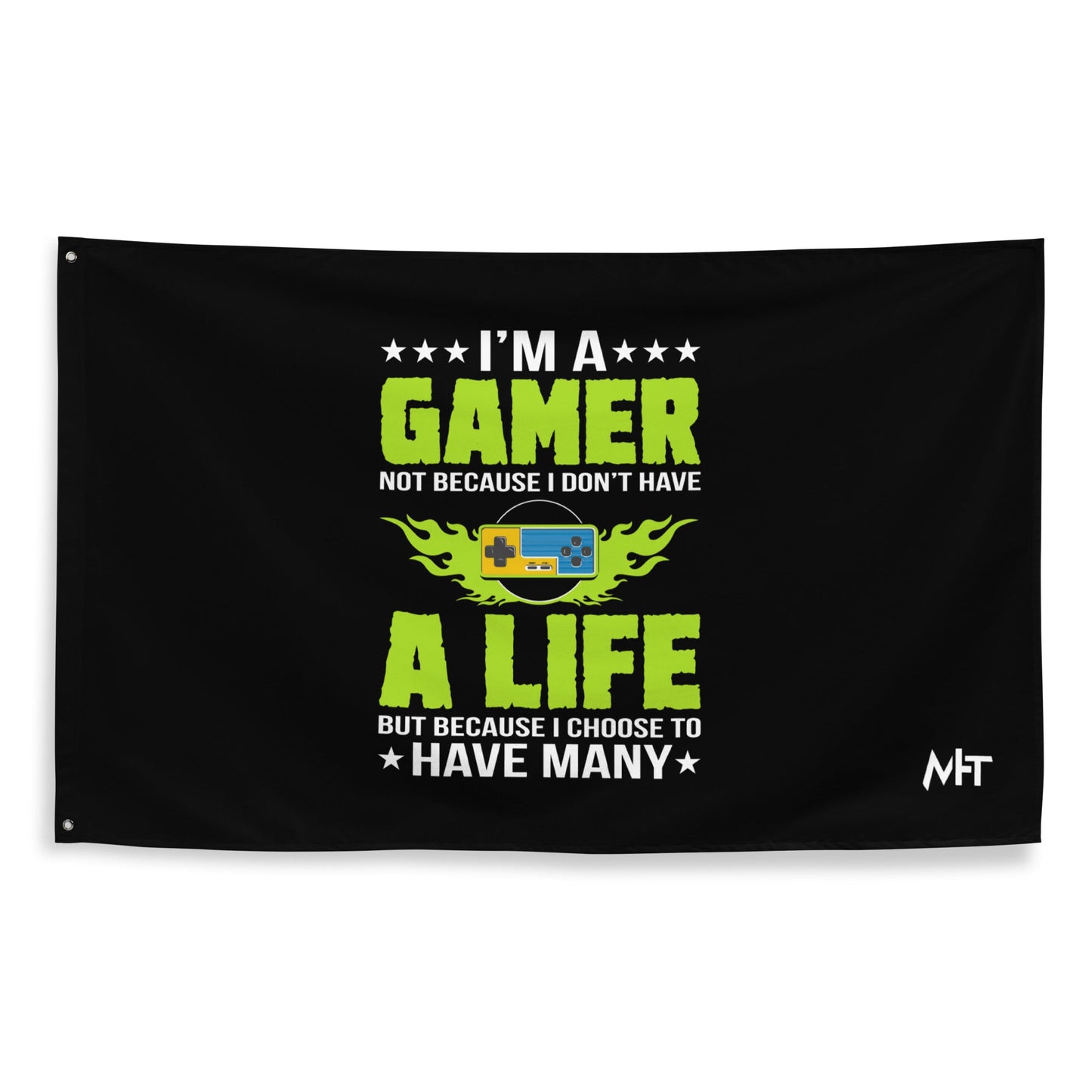 I am a Gamer Green V - Flag by DarkByteGear