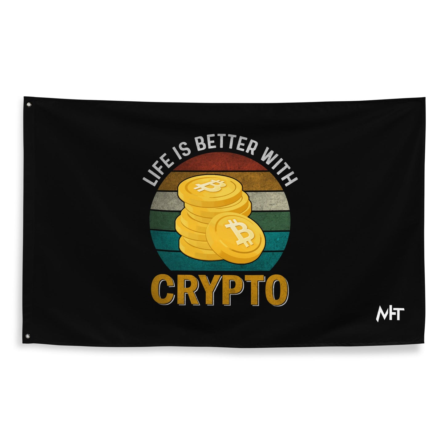 Life is Better with Bitcoin - Flag by DarkByteGear