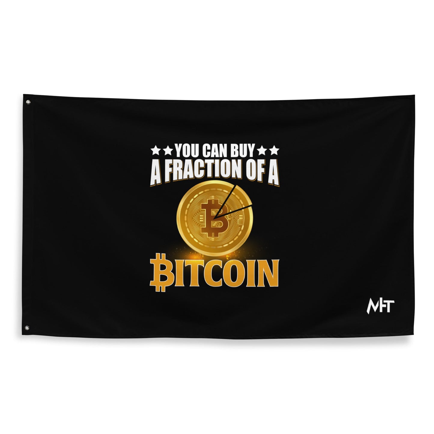 You can Buy a Fraction of a Bitcoin - Flag by DarkByteGear