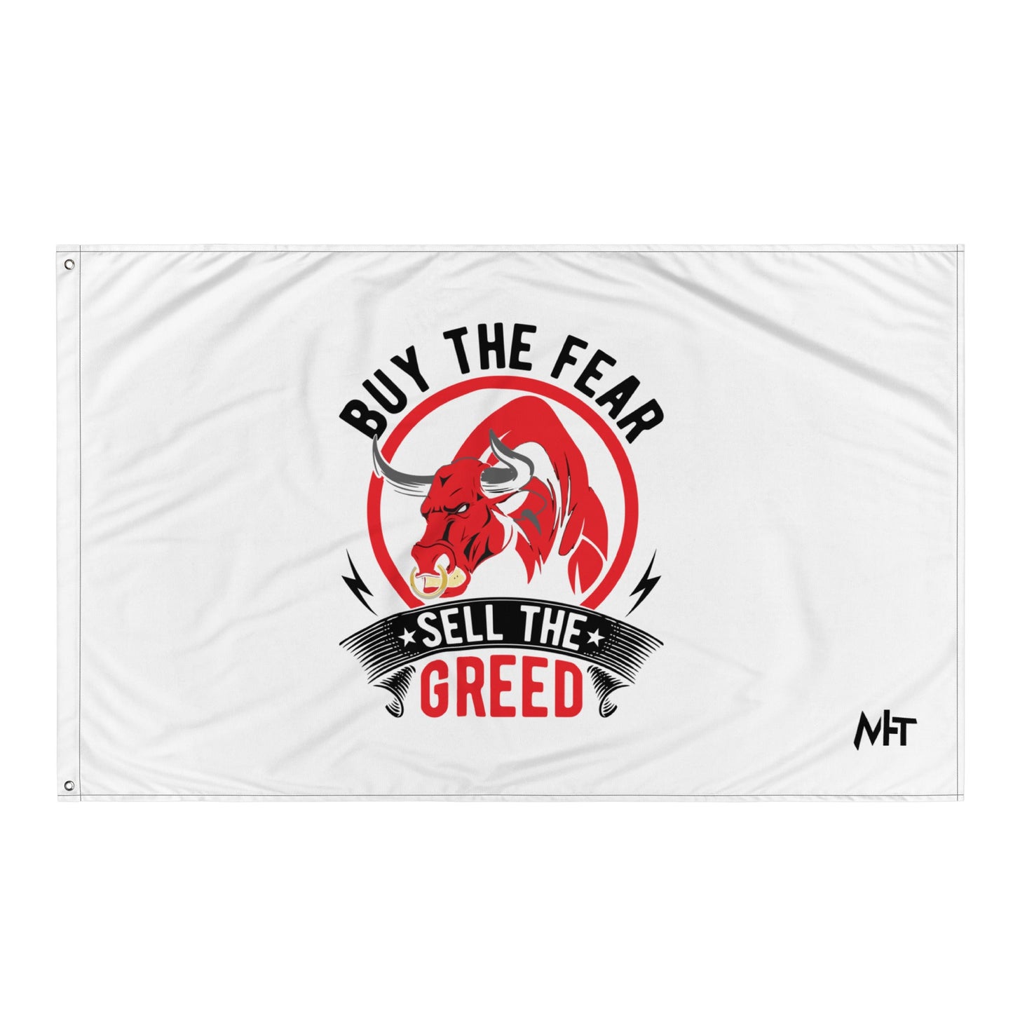Buy the Fear; Sell the Greed in Dark Text - Flag by DarkByteGear