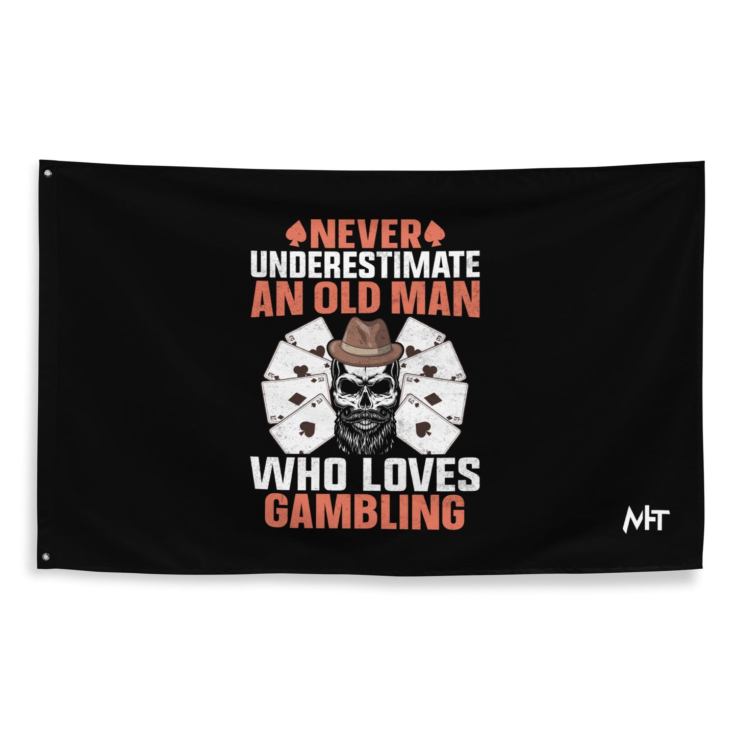 Never Underestimate an old man who Loves gambling - Flag by DarkByteGear