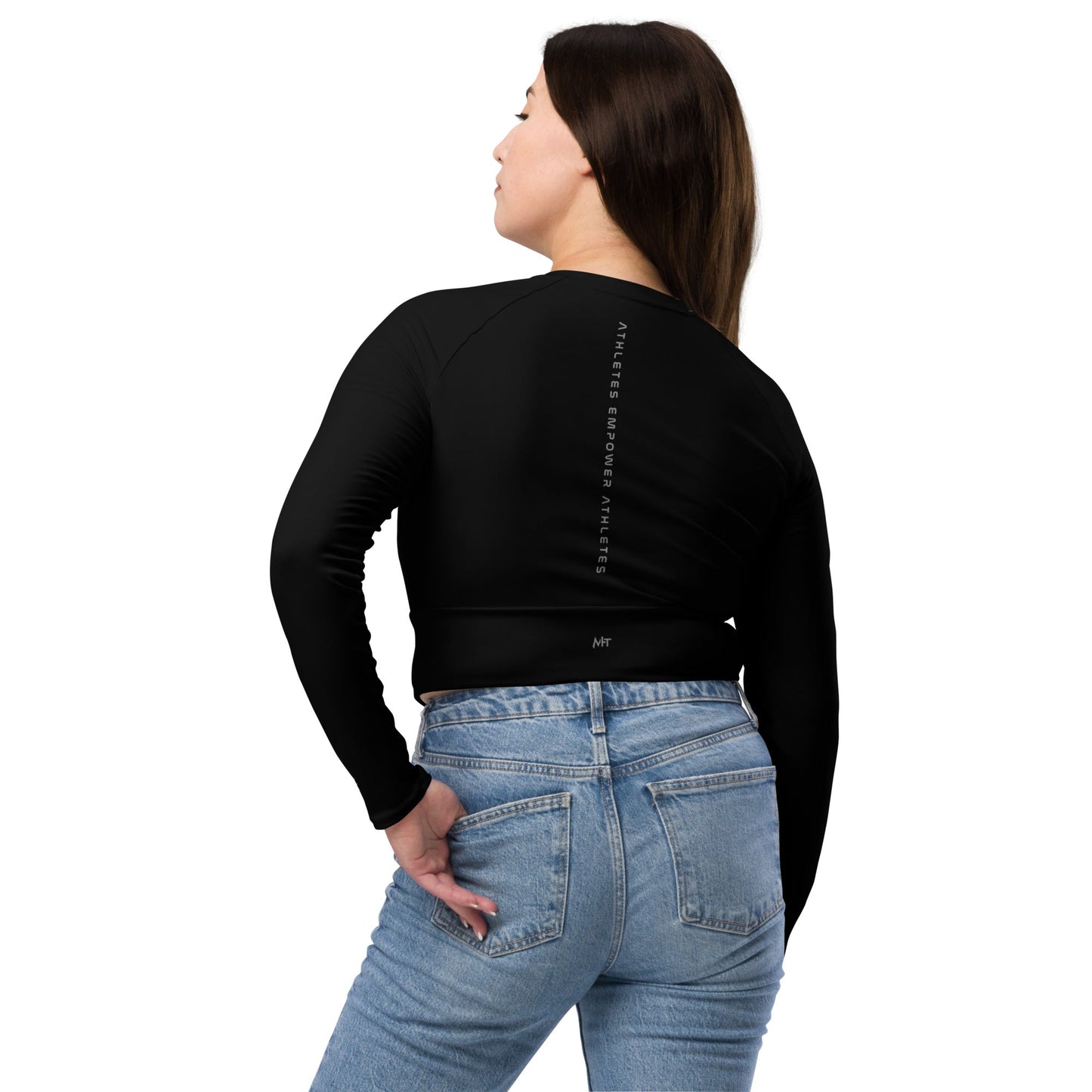 Athletes Empower Athletes - Long-sleeve crop top by DarkByteGear
