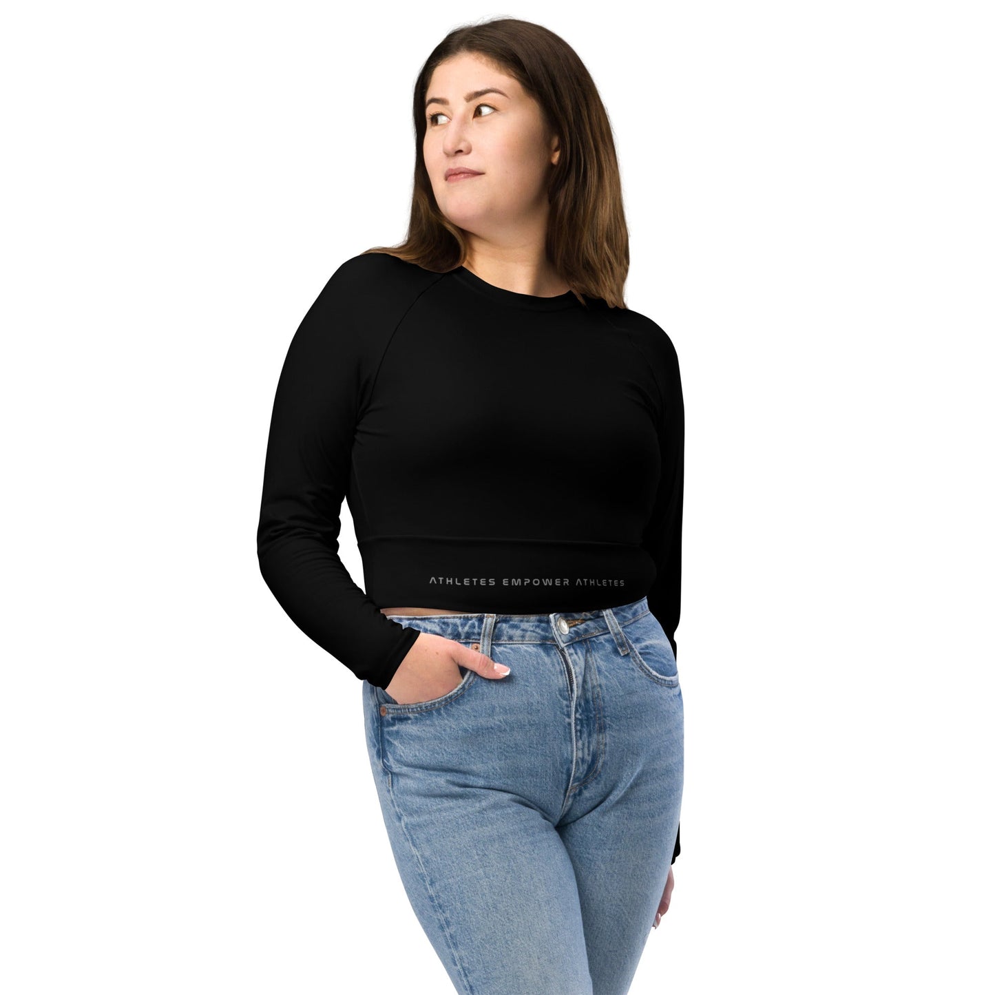 Athletes Empower Athletes - Long-sleeve crop top by DarkByteGear